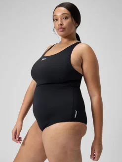 Speedo Black Plus Size Womens Endurance+ Medalist Swimsuit Discount