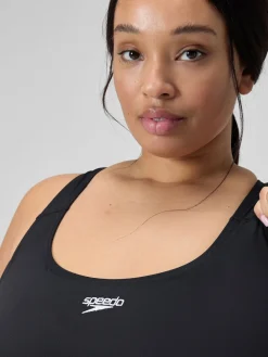 Speedo Black Plus Size Womens Endurance+ Medalist Swimsuit Discount