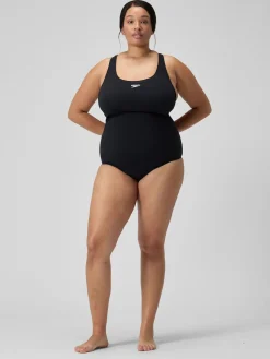 Speedo Black Plus Size Womens Endurance+ Medalist Swimsuit Discount