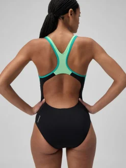 Speedo Placement Laneback Swimsuit Blue Best