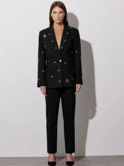 Star by Julien MacDonald Black Eyelet Blazer Jacket Sale