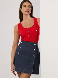 Star by Julien MacDonald Blue Wrap Denim Skirt New