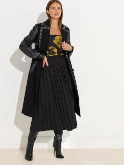 Star by Julien MacDonald Black Pleated Maxi Skirt Outlet