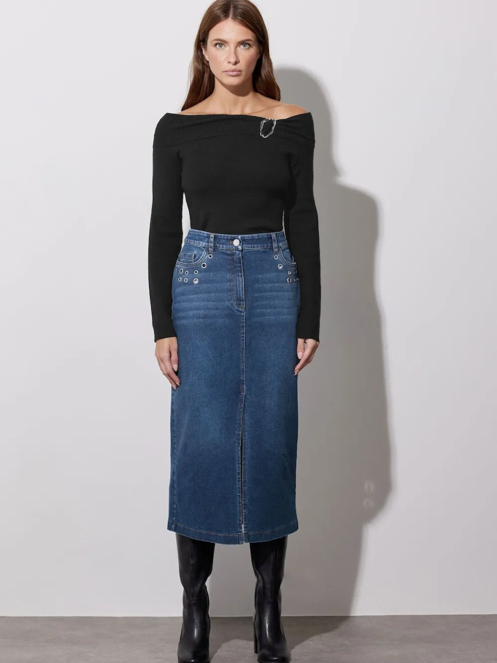 Star by Julien MacDonald Blue Eyelet Skirt Outlet