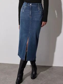 Star by Julien MacDonald Blue Eyelet Skirt Outlet