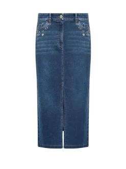 Star by Julien MacDonald Blue Eyelet Skirt Outlet