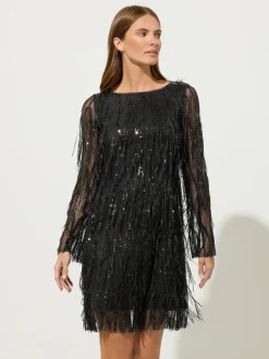 Star by Julien MacDonald Black Sequin Tunic Dress Sale