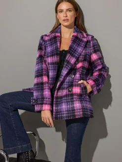 Star by Julien MacDonald Pea Coat Purple Discount