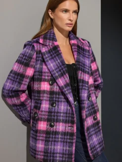 Star by Julien MacDonald Pea Coat Purple Discount
