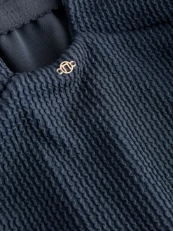 Next Scoop Trim Tummy Control Swimsuit Steel Blue Crinkle Best