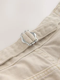 Next Boyfriend Hourglass Wide Leg Mid Rise Turn Up Jeans Stone Best