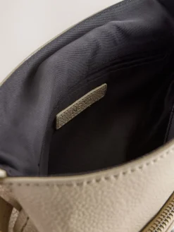 Next Leather Pocket Messenger Bag Stone Discount