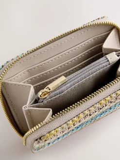 Next Stripe Raffia Effect Purse