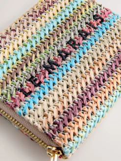 Next Stripe Raffia Effect Purse