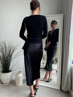 Style Cheat Black 2 In 1 Maxi Dress New