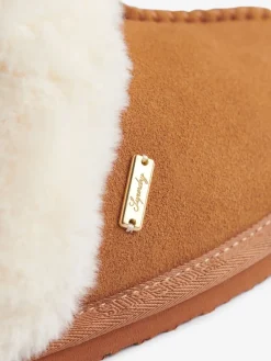 Superdry Brown Faux Suede Mule Slippers Best