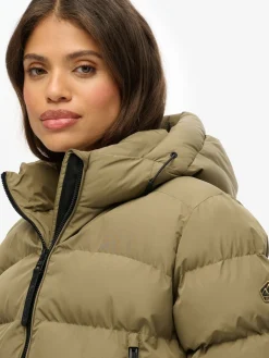 Superdry Green Hooded Sports Puffer Jacket Discount