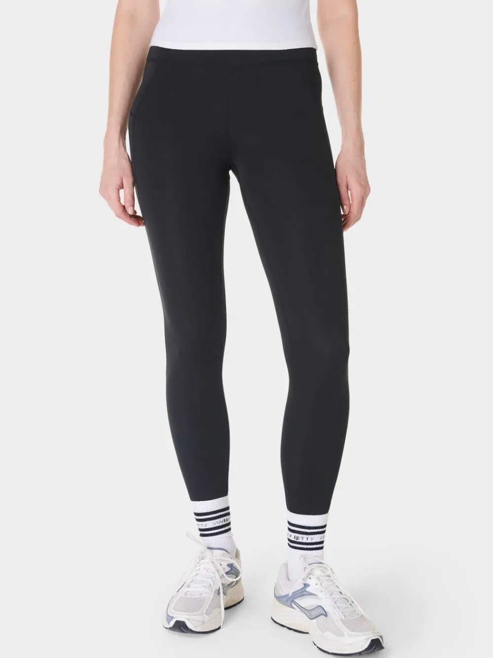 Sweaty Betty Black Full Length All Day 7/8 Embossed Leggings Clearance