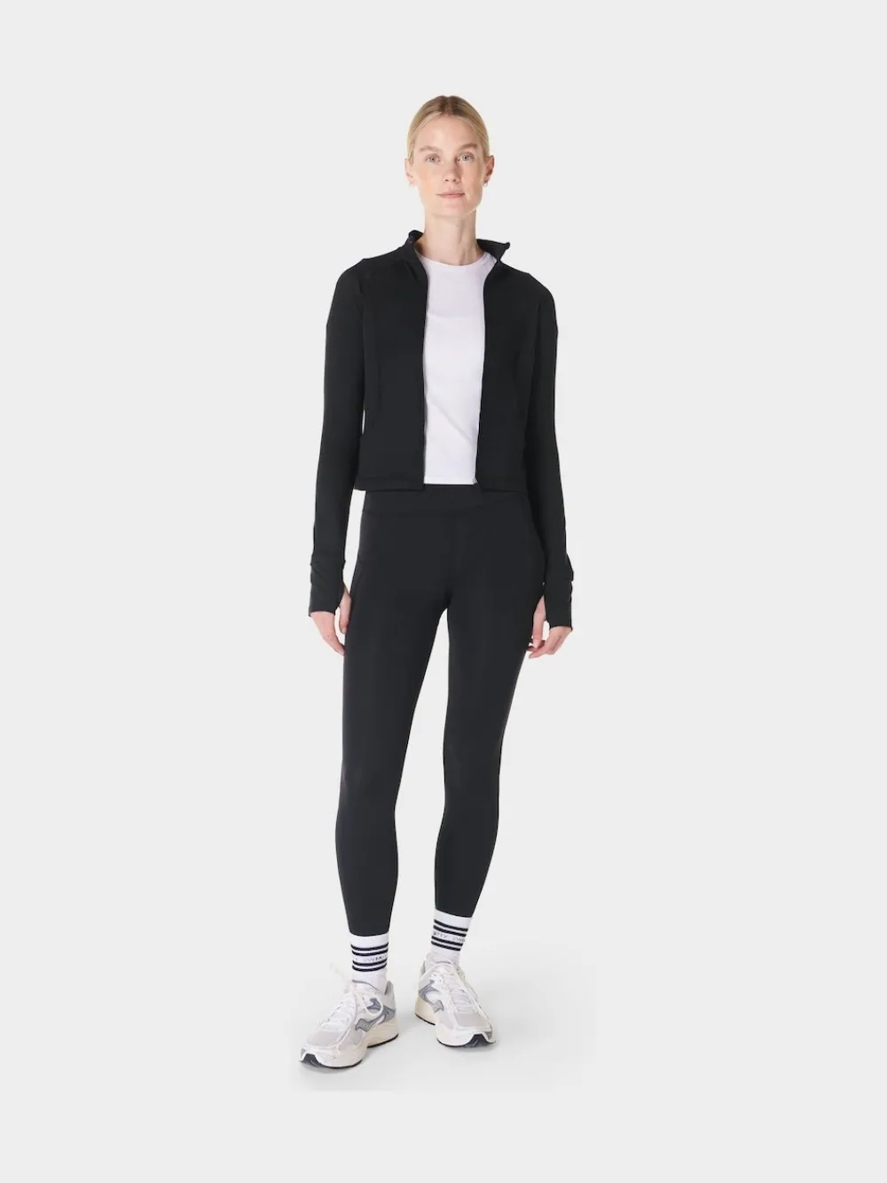 Sweaty Betty Black Full Length All Day 7/8 Embossed Leggings Clearance