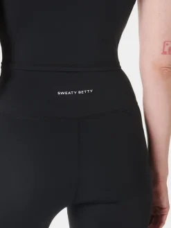 Sweaty Betty Black Full Length All Day 7/8 Embossed Leggings Clearance