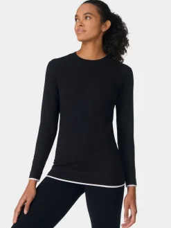 Sweaty Betty Black Modal Crew Neck Base Layer Top Sale