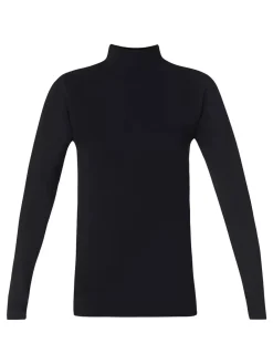 Sweaty Betty Black Modal High Neck Base Layer Top Hot