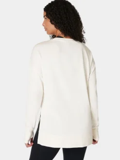 Sweaty Betty After Class Longline Sweatshirt Lily White Online