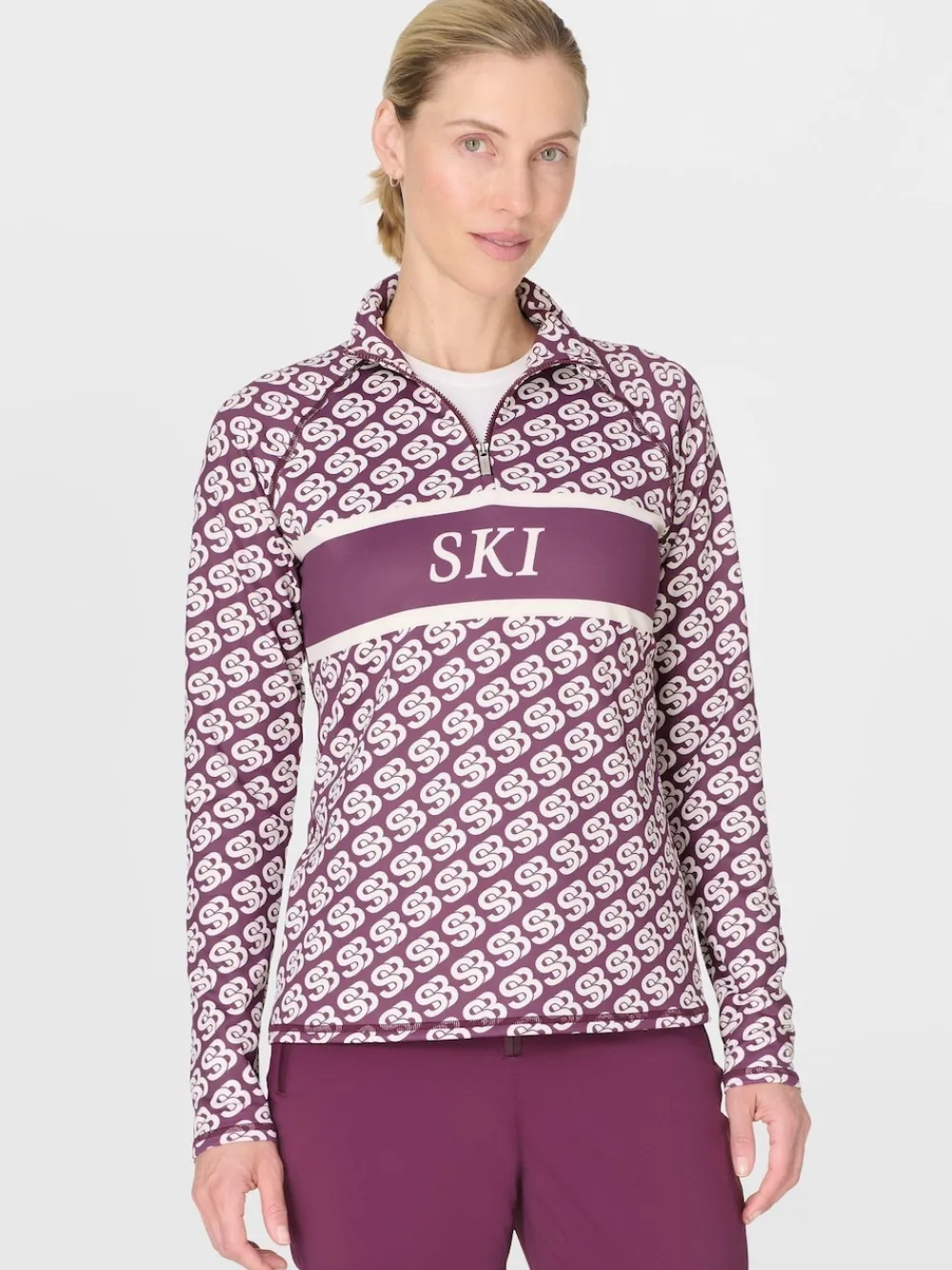 Sweaty Betty Purple Ski Half Zip Thermal Sale
