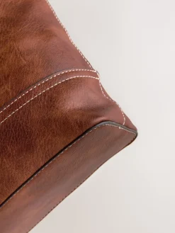 Next Buckle Hand Held Bag Tan Brown New