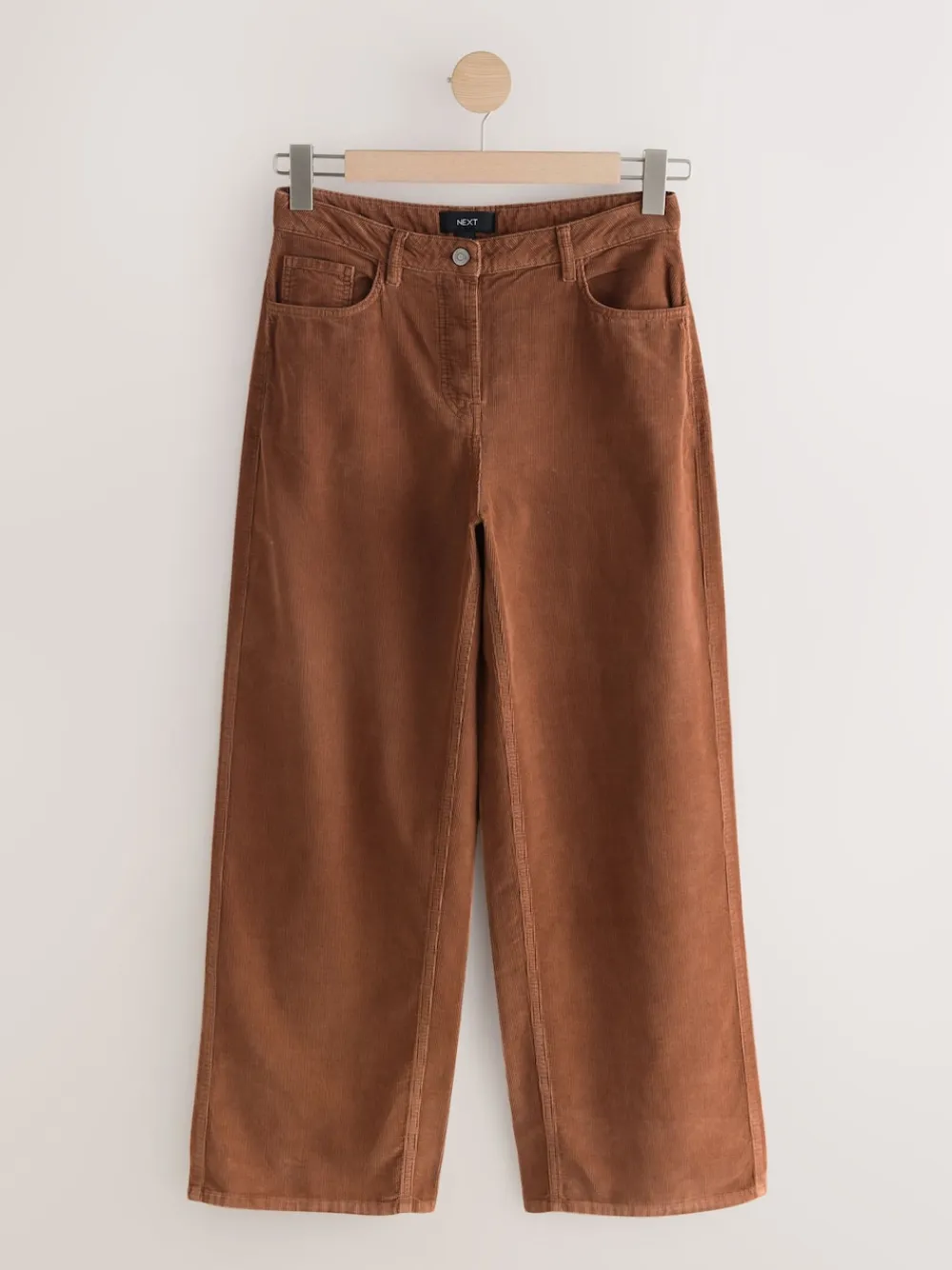 Next Cord Wide Leg Trousers Tan Brown New