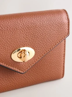 Next Tan Brown Envelope Lock Purse Clearance
