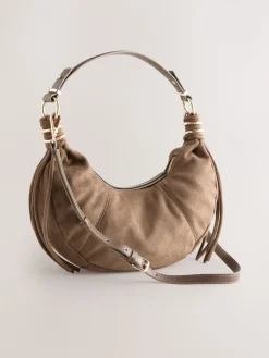 Next Tan Brown Faux Suede Sling Shoulder Bag Discount