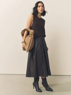 Next Tan Brown Faux Suede Weave Shoulder Bag