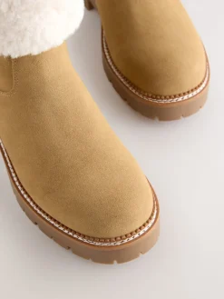 Next Forever Comfort® Faux Fur Cuff Ankle Boots Tan Brown Sale