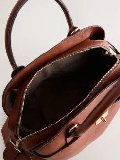 Next Large Tote Bag with Charms Tan Brown Outlet