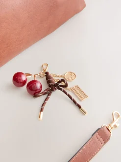 Next Large Tote Bag with Charms Tan Brown Outlet