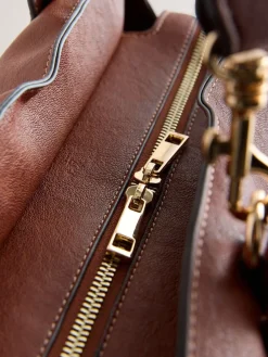 Next Large Tote Bag with Charms Tan Brown Outlet