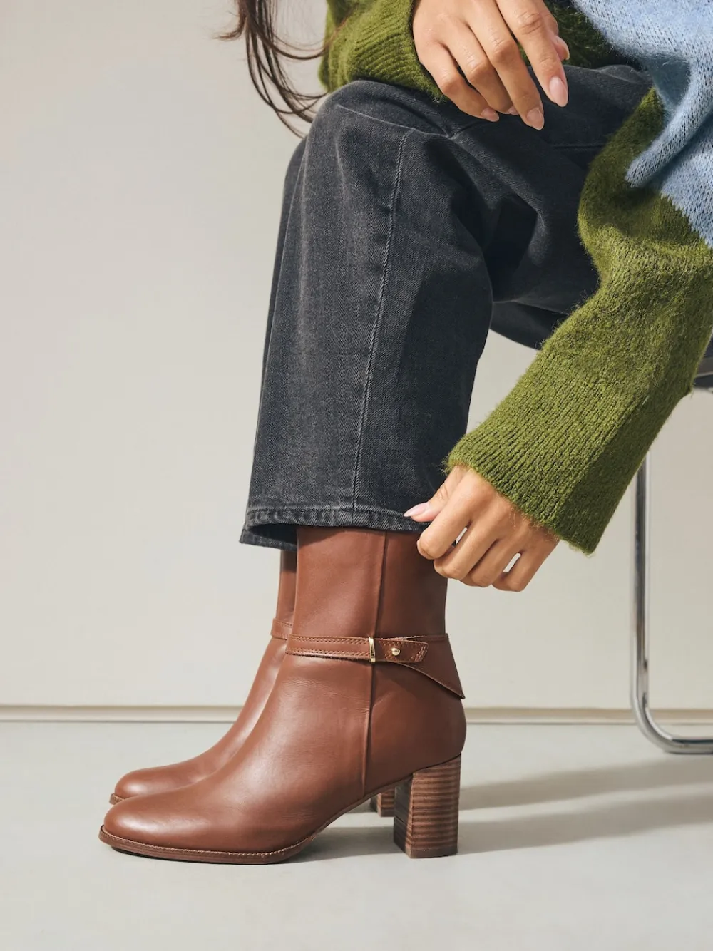 Next Forever Comfort® Hardware Trim Ankle Boots Tan Brown Leather Best