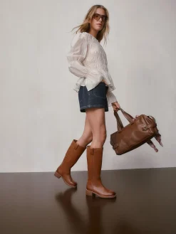 Next Forever Comfort® Knee High Pull On Boots Tan Brown Leather