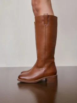 Next Forever Comfort® Knee High Pull On Boots Tan Brown Leather