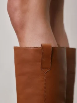 Next Forever Comfort® Knee High Pull On Boots Tan Brown Leather