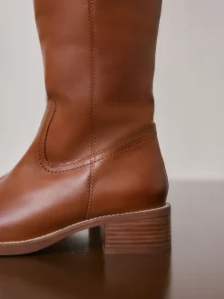 Next Forever Comfort® Knee High Pull On Boots Tan Brown Leather