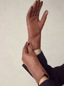 Next Tan Brown Leather Gloves Hot