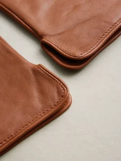 Next Tan Brown Leather Gloves Hot