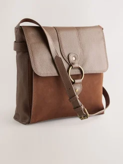 Next Leather Pocket Messenger Bag Tan Brown Best