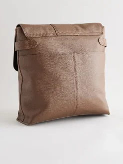 Next Leather Pocket Messenger Bag Tan Brown Best
