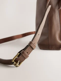 Next Leather Pocket Messenger Bag Tan Brown Best
