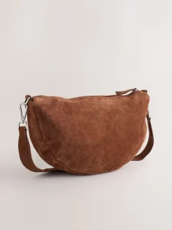 Next Tan Brown Leather Sling Cross-Body Bag Outlet