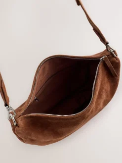 Next Tan Brown Leather Sling Cross-Body Bag Outlet