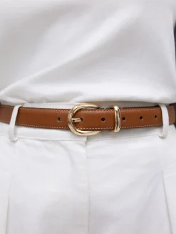 Next N. Premium Made In Italy Mid Width Belt Tan Brown Clearance